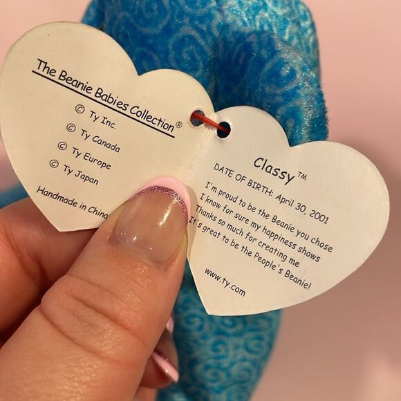 2001 Vintage Ty Original Beanie Baby Classy The Peoples Choice Blue Bear NWT EC - Picture 10 of 10